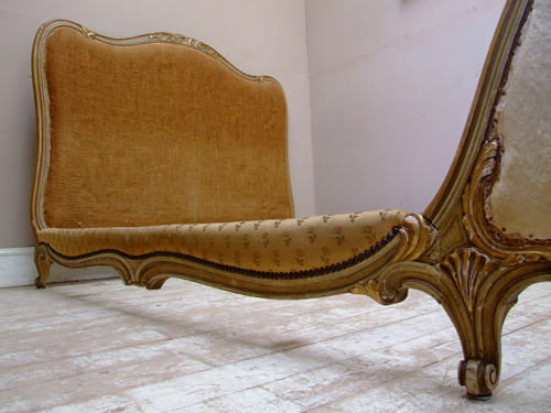 French gilded frame antique bed side rails