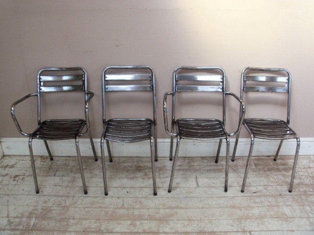 Polished Vintage French Bistro Chairs 