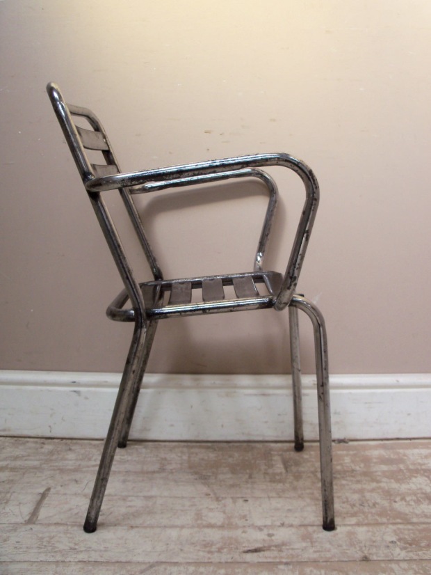 Burnished Polished Vintage French Bistro Chair
