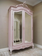 SUPERB FRENCH ANTIQUE ROCOCO STYLE PAINTED ARMOIR